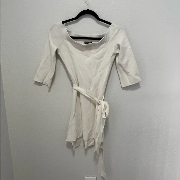 Massimo Dutti White Knit Mini Dress Size Small - Picture 1 of 5
